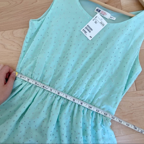 h&m summer casual party dress mint green girls S - Picture 4 of 7
